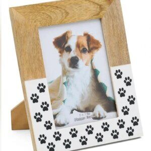 NWT SAGEBROOK HOME Wooden Picture Frame Wood Dog Paws Print Design Made in India